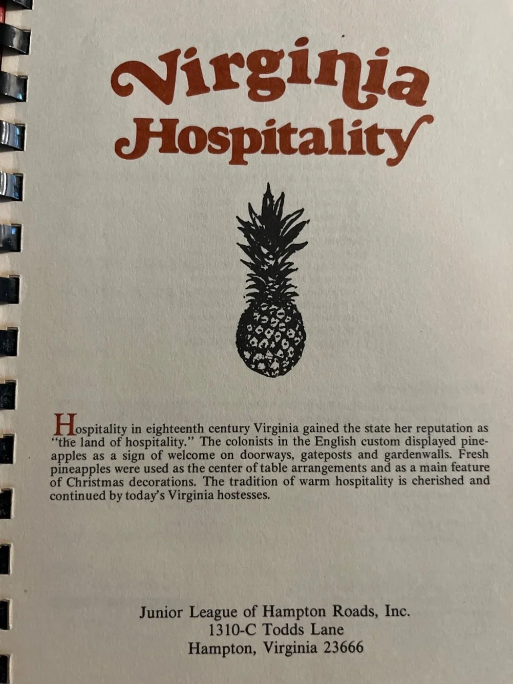 Virginia Hospitality Recipes